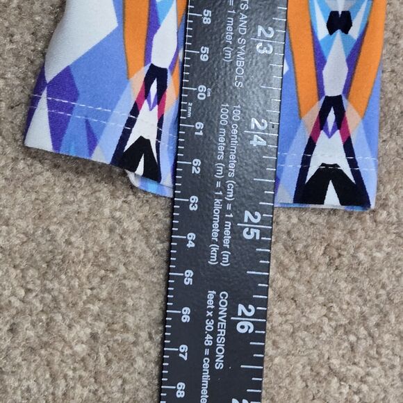 Vince Camuto Multicolor Blue Pink Orange Stretch Sheath Long Sleeve Dress Size 8 - Picture 12 of 14